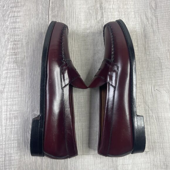 EUC G.H. Bass Weejuns Men’s 8.5 B Logan Loafers Burgundy Leather Casual Preppy G - Picture 11 of 12